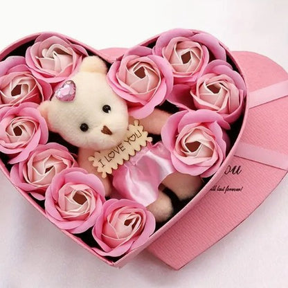 Soap Flower Rose Heart Gift Box